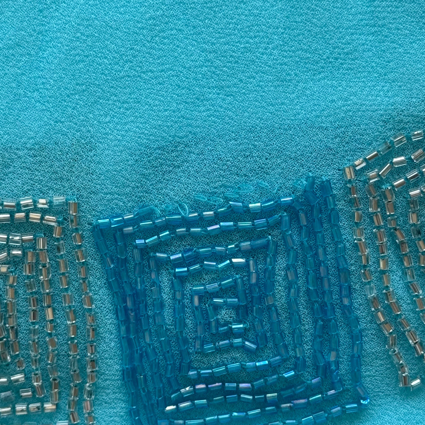 Blue Sheer Embellished Blouse (L)