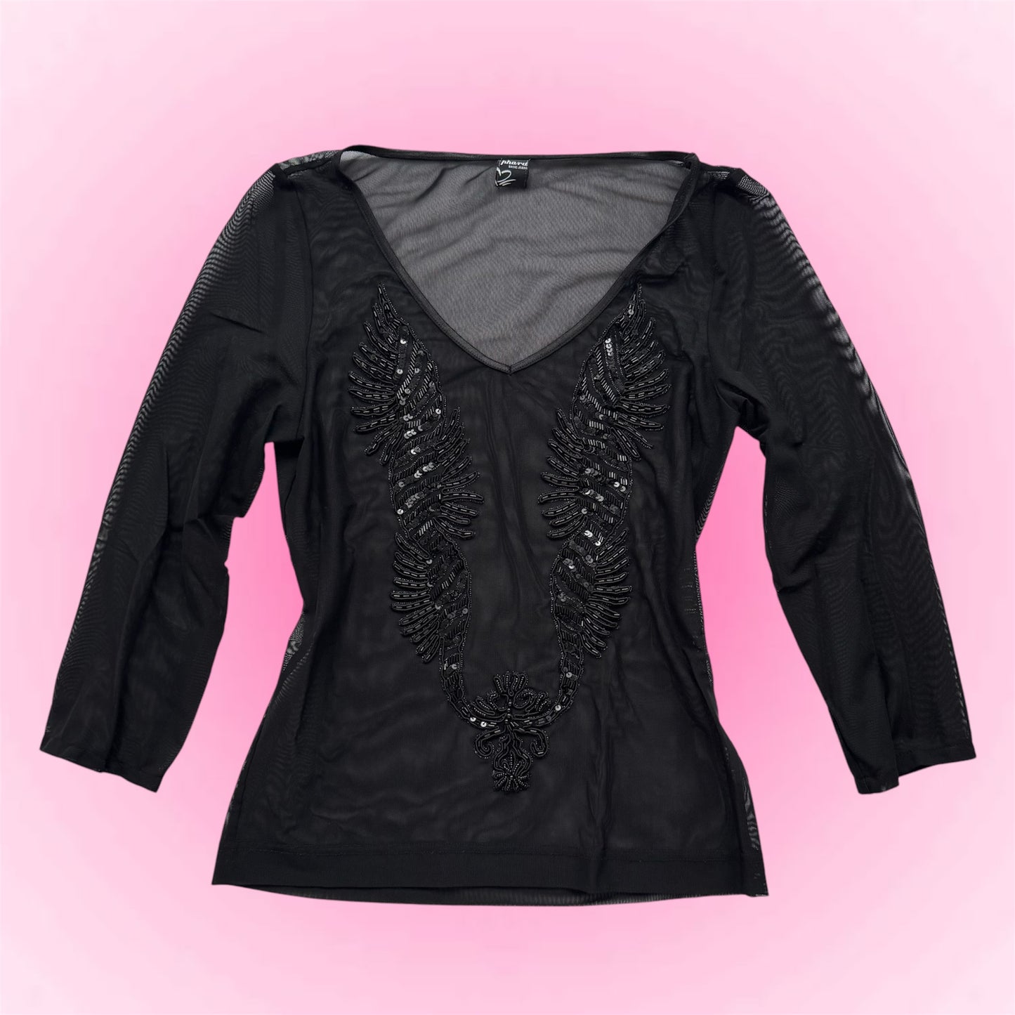 Black mesh wings longsleeeve (M)