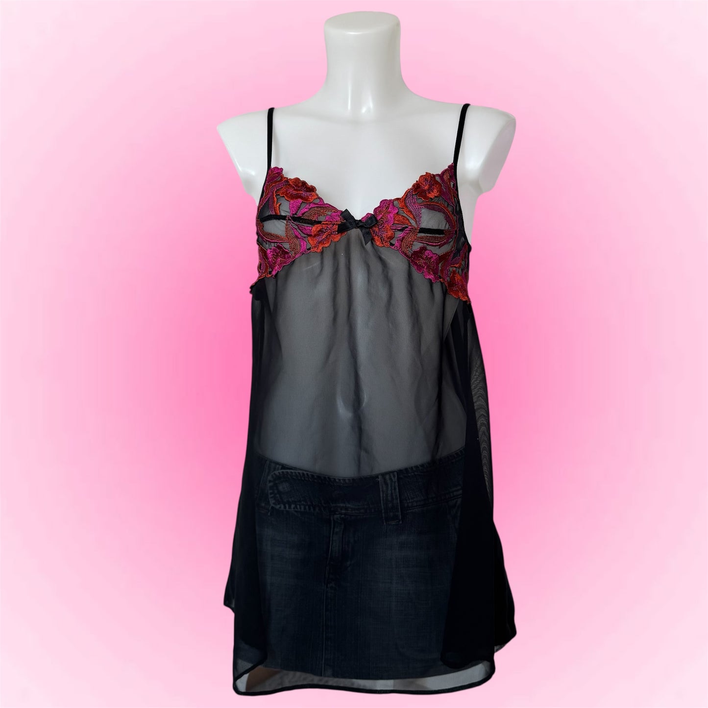 Black Y2k slip dress (S/M)