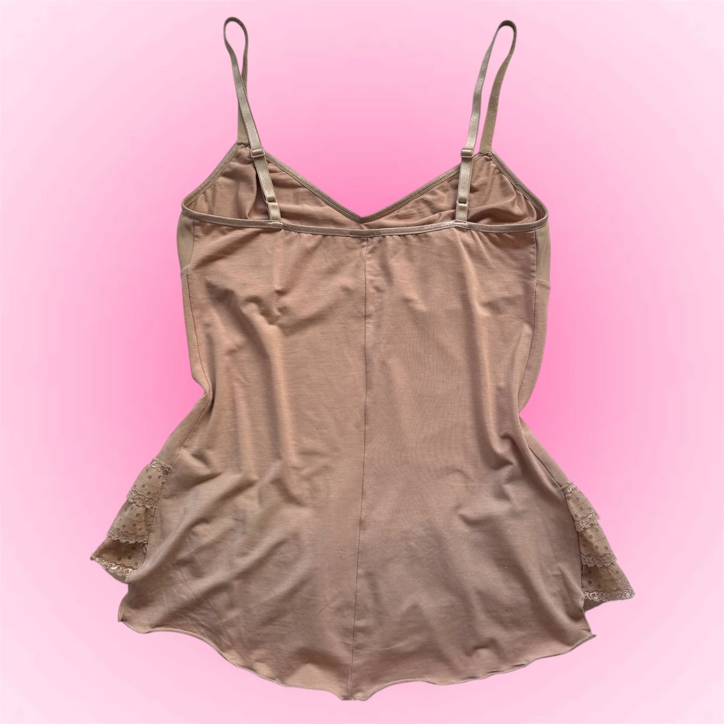 Brown Ruffle Hem Y2K Cami (M)