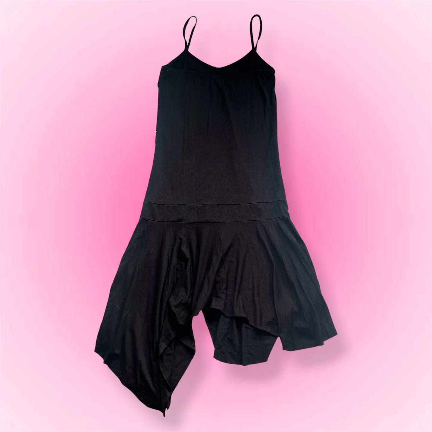 Black Floral Y2K Mini Dress (S)