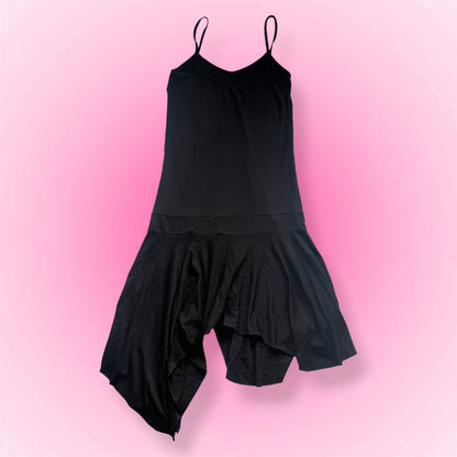 Black Floral Y2K Mini Dress (S)