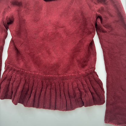 Burgundy Knit Cardigan (M)