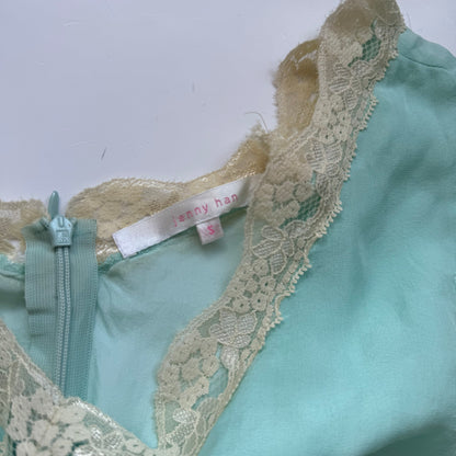 Mint Silk Lace Y2K Top (XS/S)
