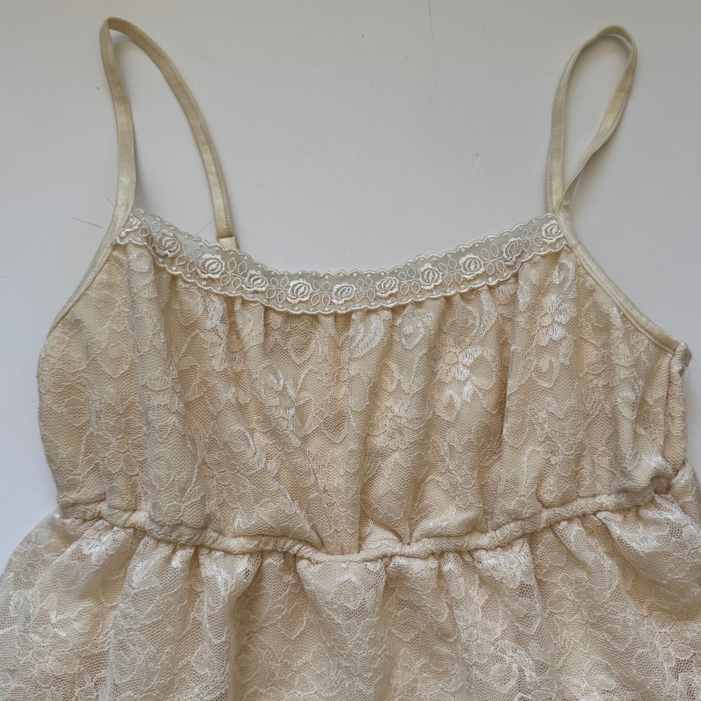 Cream Ruffle Fairycore Mini Dress (M)