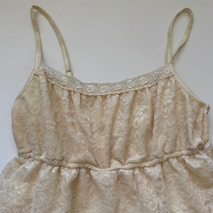 Cream Ruffle Fairycore Mini Dress (M)
