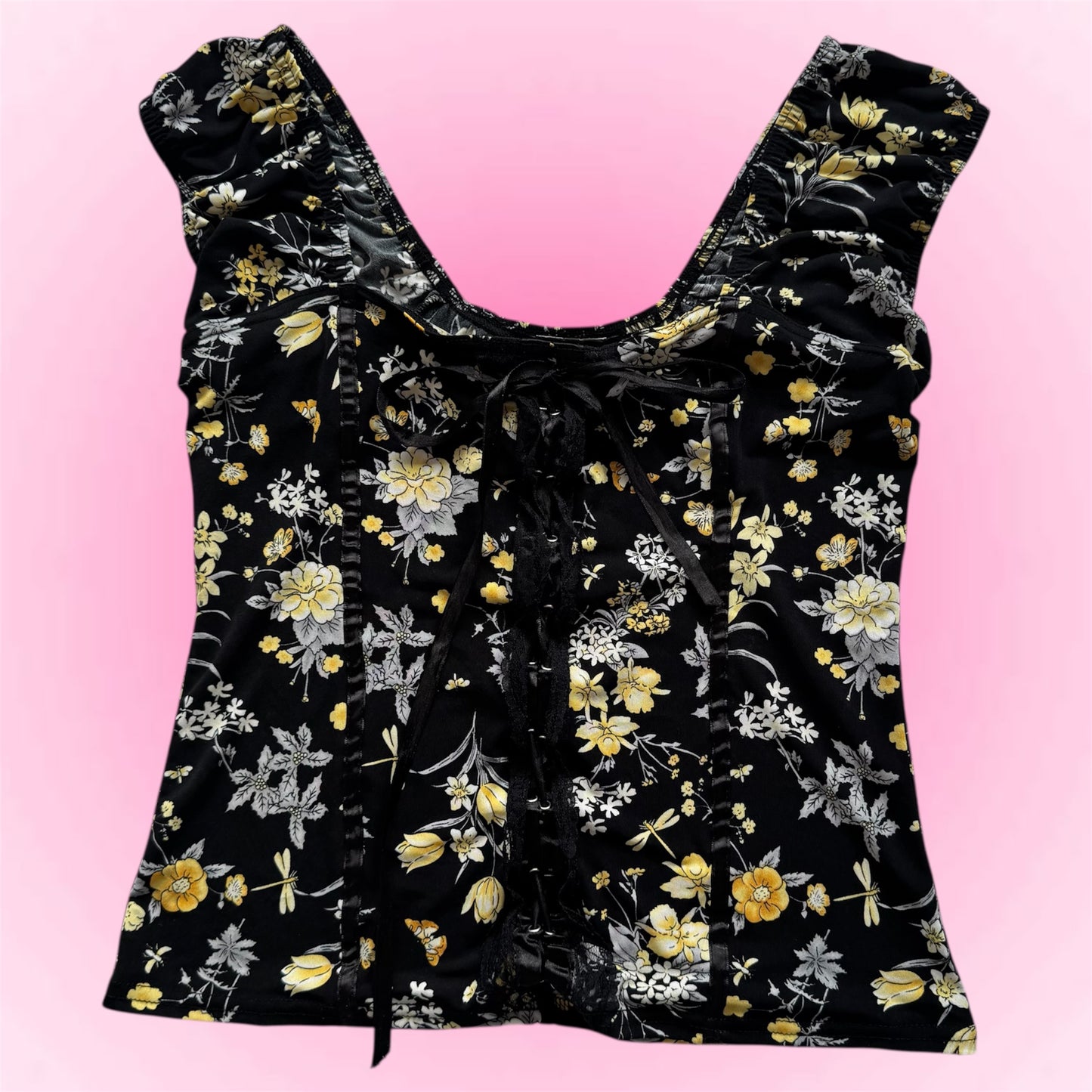 Floral Tie-Front Top (M)