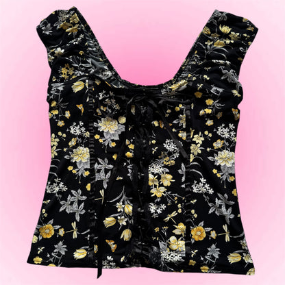 Floral Tie-Front Top (M)