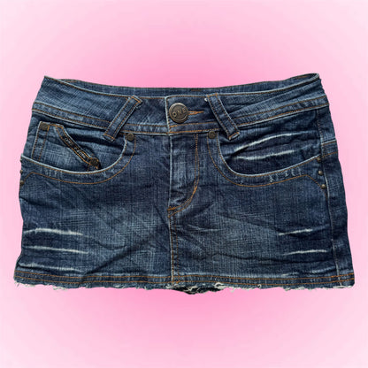 Blue Denim Y2K Mini Skirt
