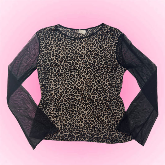 Leopard Mesh Longsleeve (S/M)