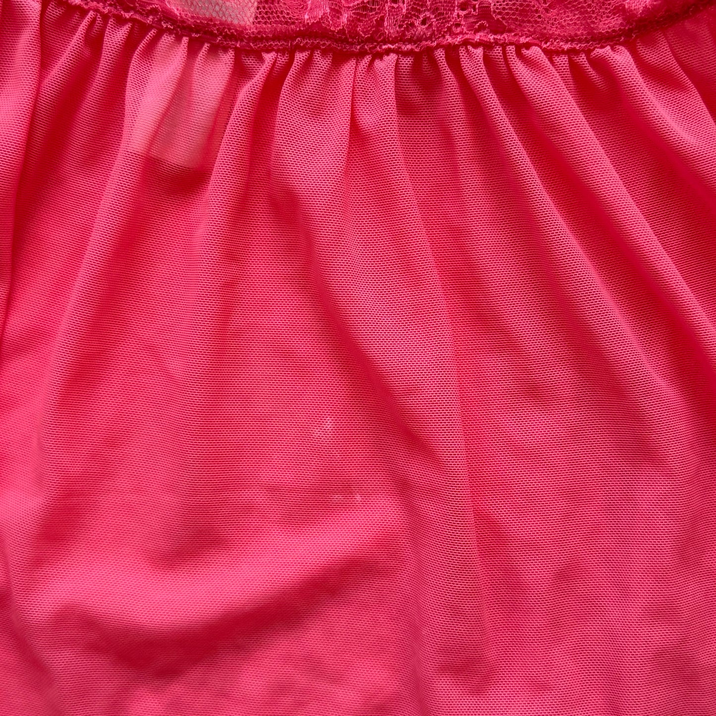 Pink Mesh Babydoll Cami Top (XS)