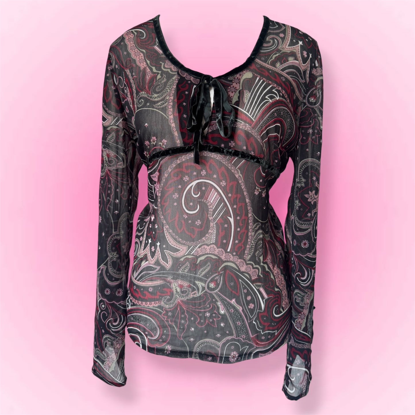 Paisley Mesh Y2K Longsleeve (L)