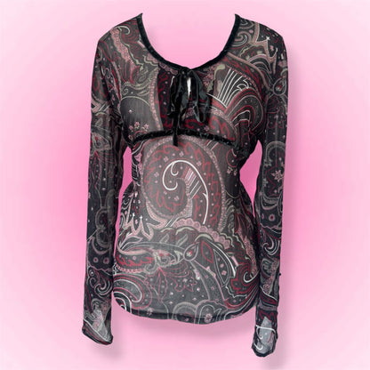 Paisley Mesh Y2K Longsleeve (L)
