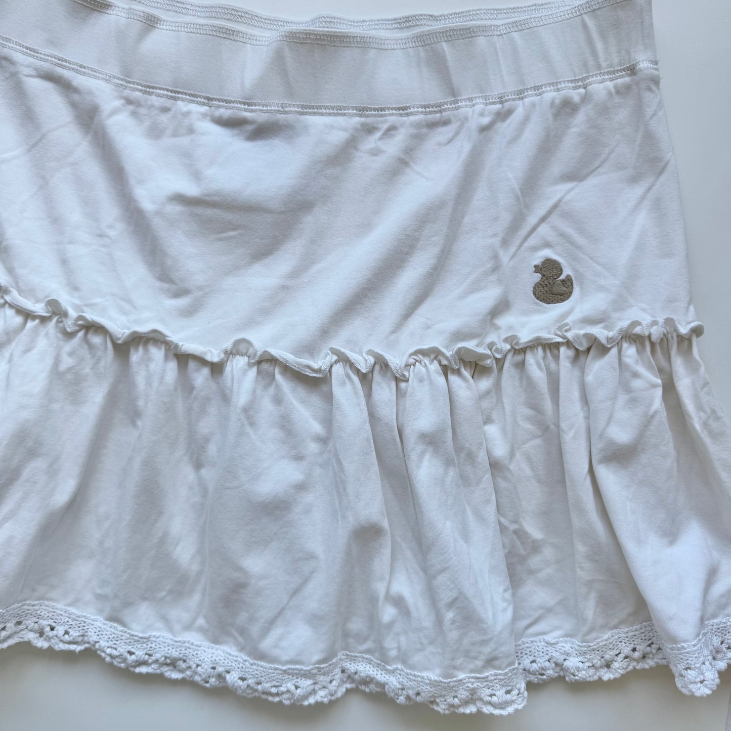 White Ruffle Mini Skirt (M)