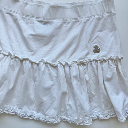 White Ruffle Mini Skirt (M)