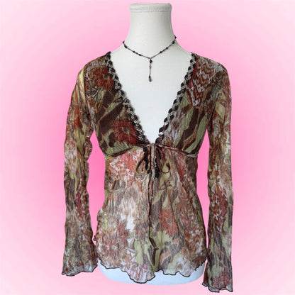 Vintage Mesh Floral Top (S)