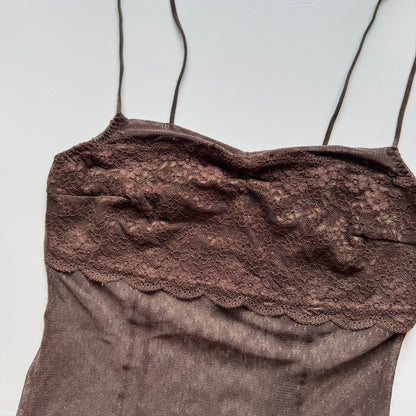 Brown lace cami top (S)