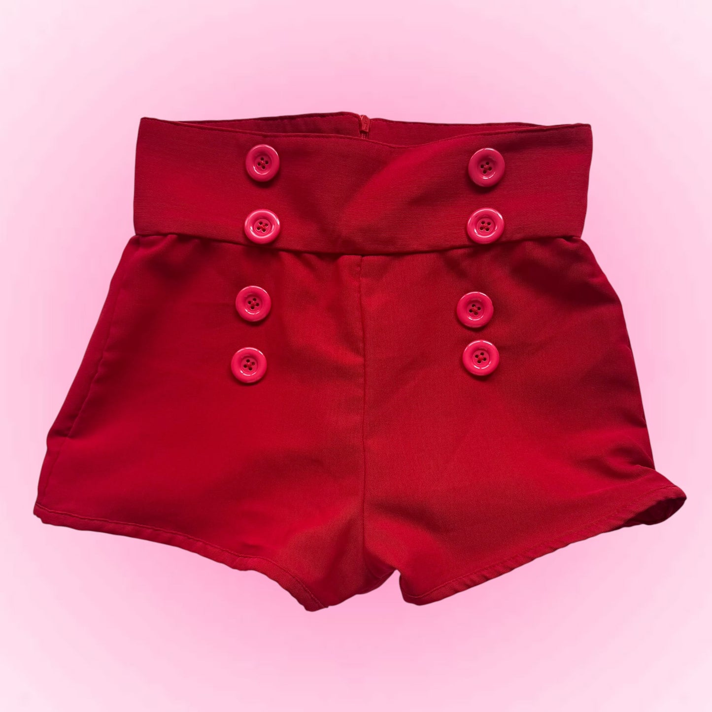 Red Low-Rise Mini Shorts (XS)