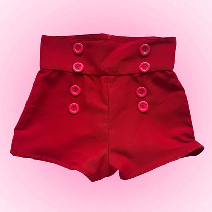 Red Low-Rise Mini Shorts (XS)