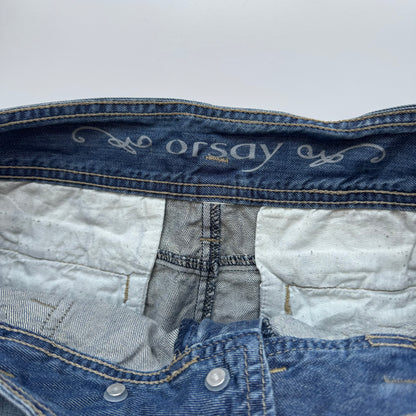 Blue denim mini skirt (S)