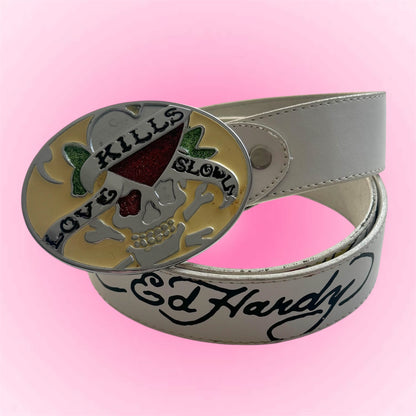 Ed Hardy White Belt (120)