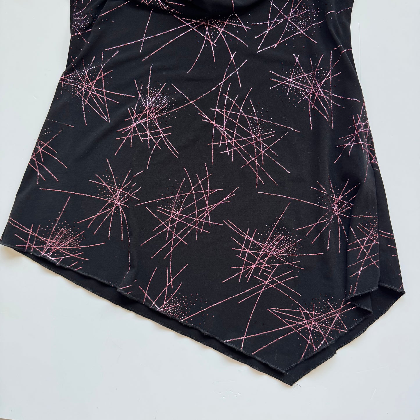 Black Glittery Asymmetrical Top (M)