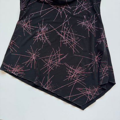 Black Glittery Asymmetrical Top (M)