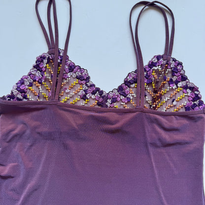 Purple Shiny Y2K Tank Top (S)