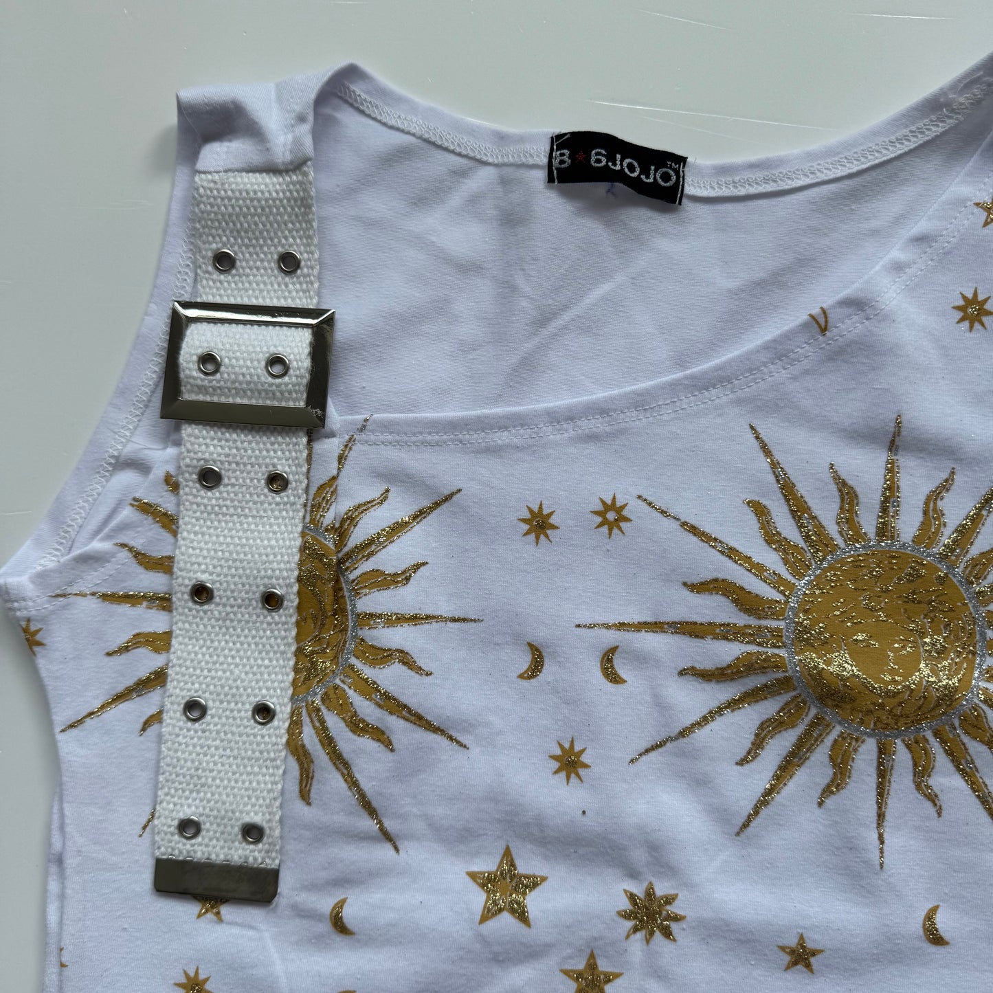 White Y2k Glitter Top (S)