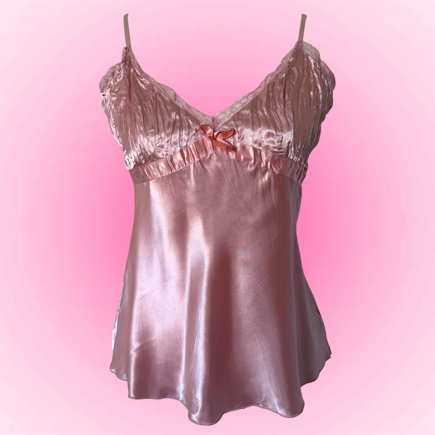 Pink Satin Lace Cami (S)