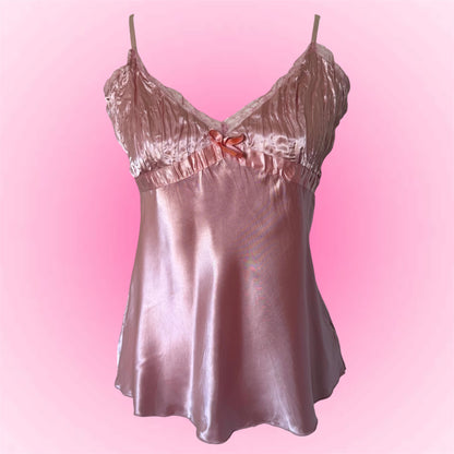 Pink Satin Lace Cami (S)