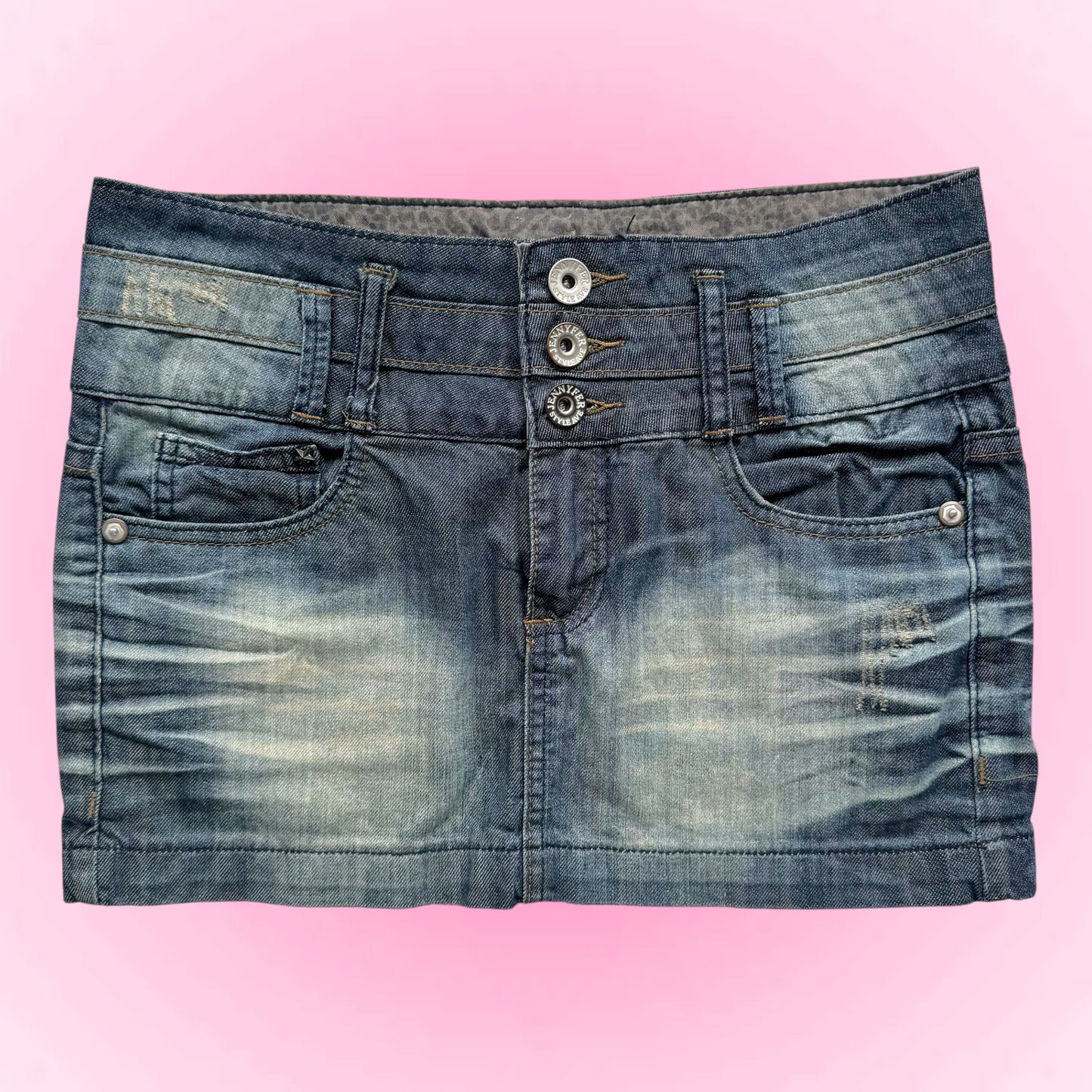Faded Denim Mini Skirt (XS)