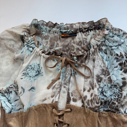 Floral Corset Style Blouse (S)