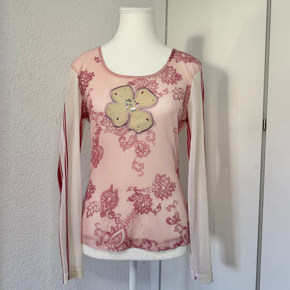 Pink Floral Fairycore Longsleeve (M)