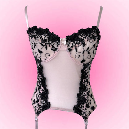 Pink Lace Bustier Corset (75C)