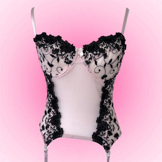Pink Lace Bustier Corset (75C)