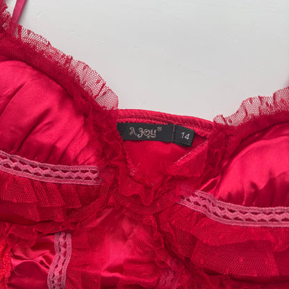Red Lace Corset Top (M)