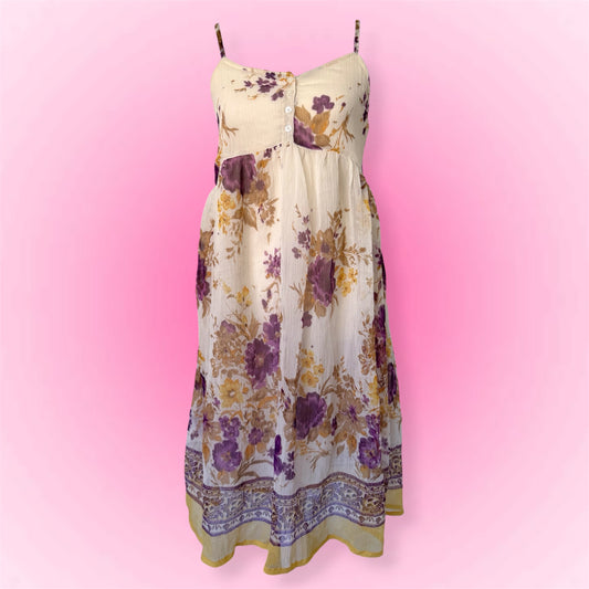 Floral Fairycore Vintage Dress (M)