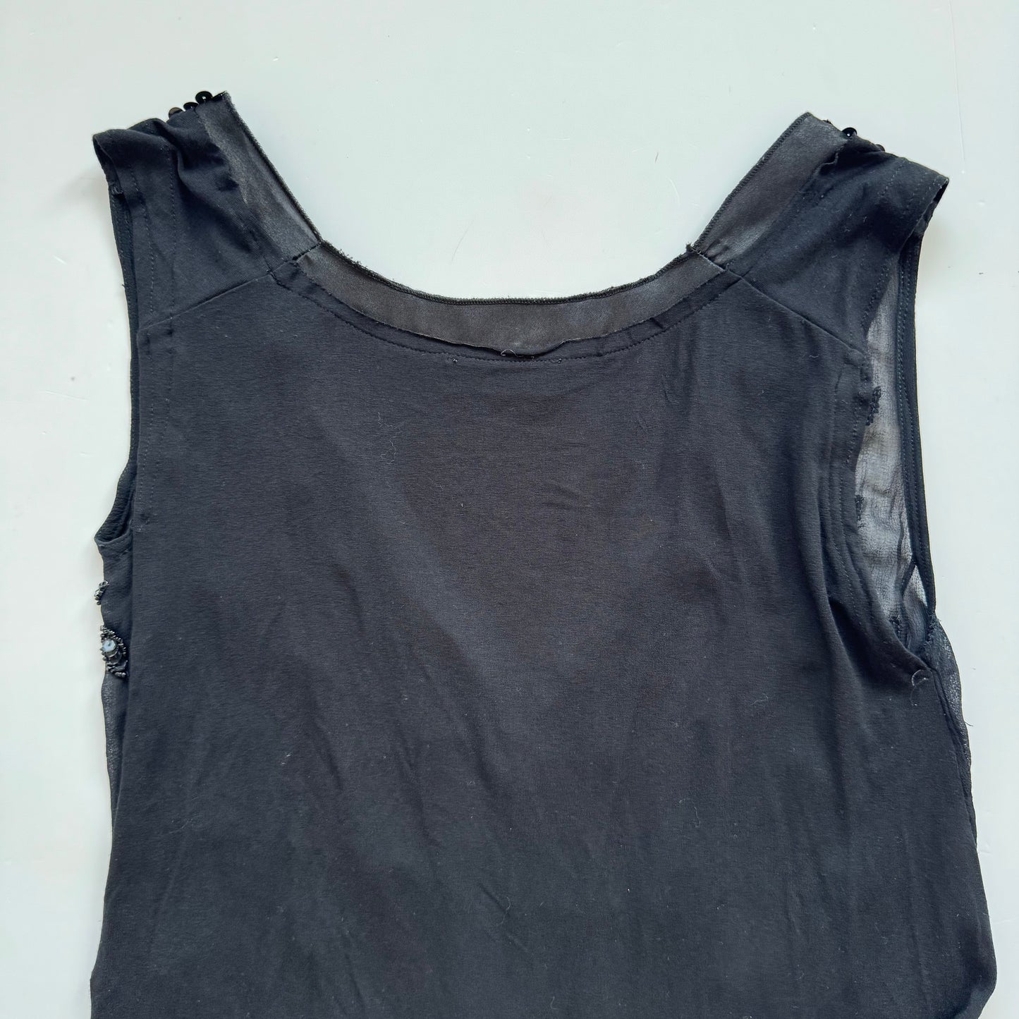 Black Sheer Sequin Vest (L)