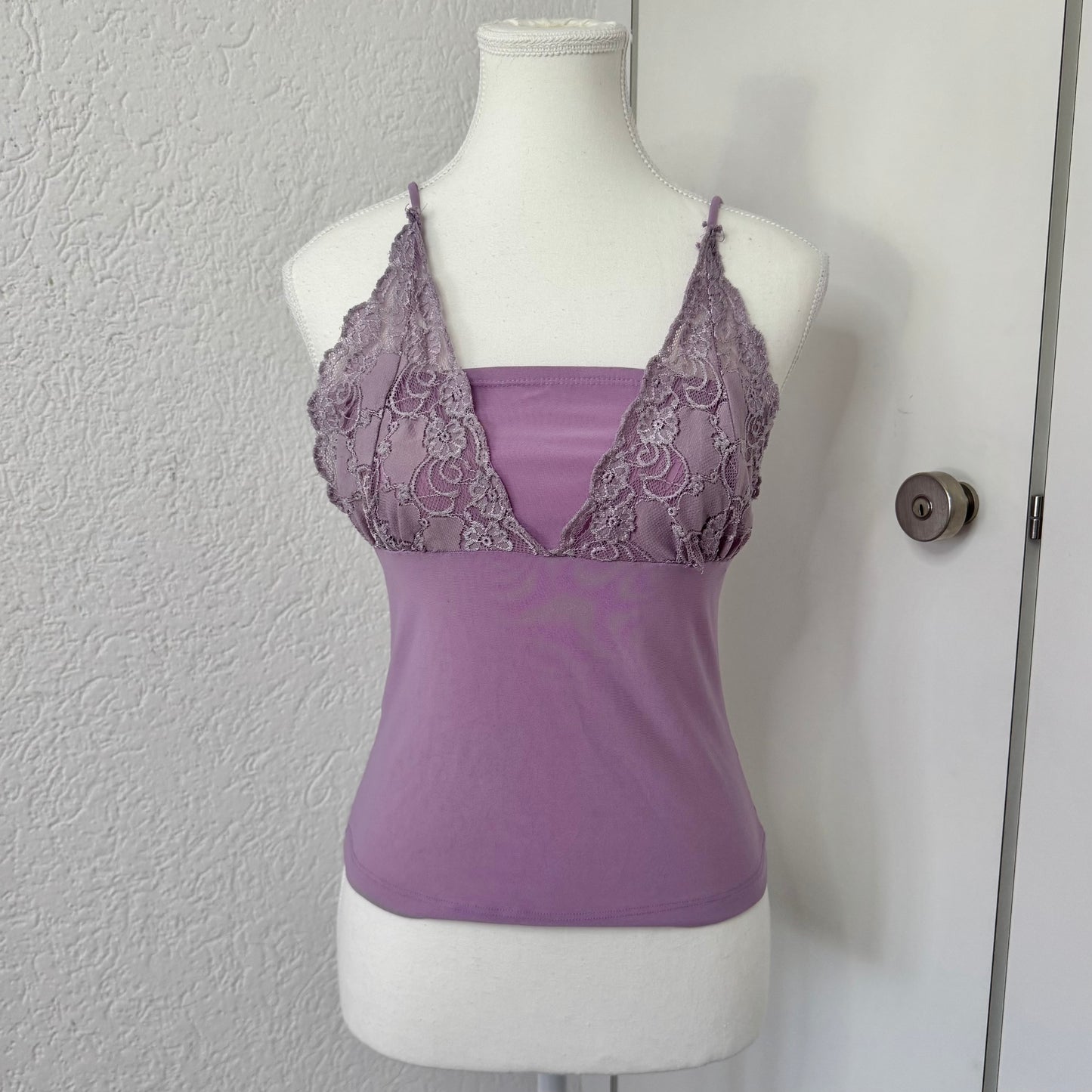 Lavender Lace Y2K Tank Top (S)