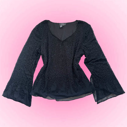 Black Beaded Longsleeve (L)