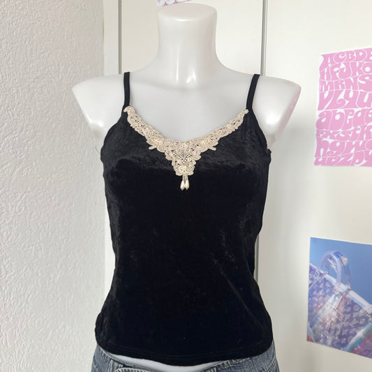 Black velvet fairy top (S)