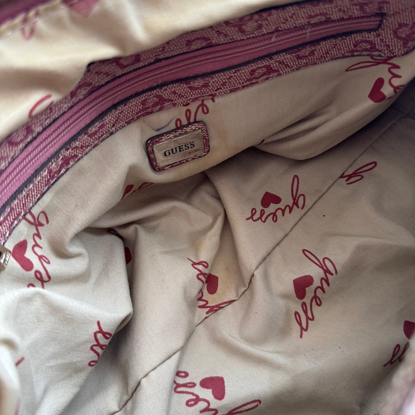 Pink Guess Monogram Bag
