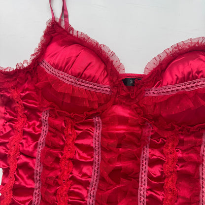 Red Lace Corset Top (M)