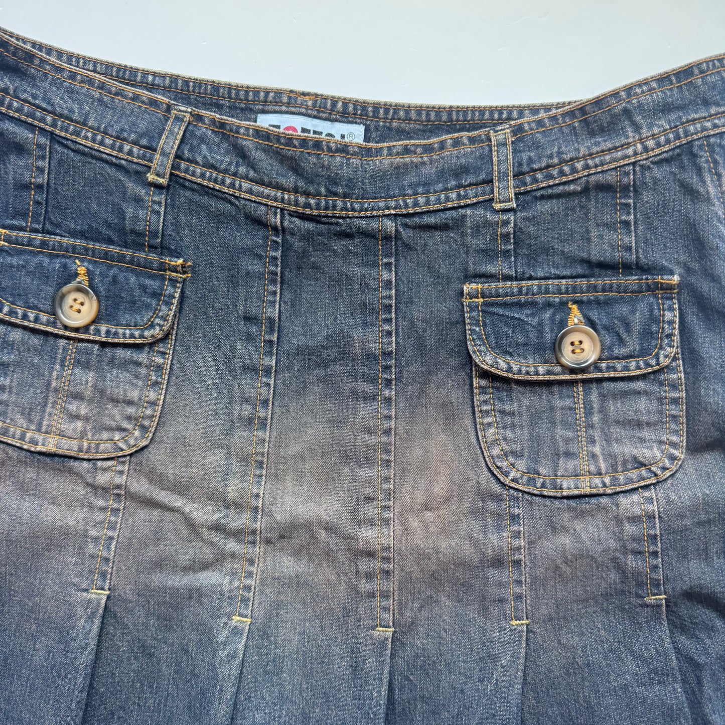 Vintage Denim Mini Skirt (M)