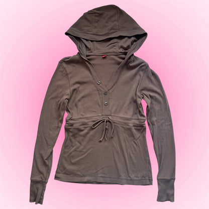 Brown Hooded Longsleeve (S)