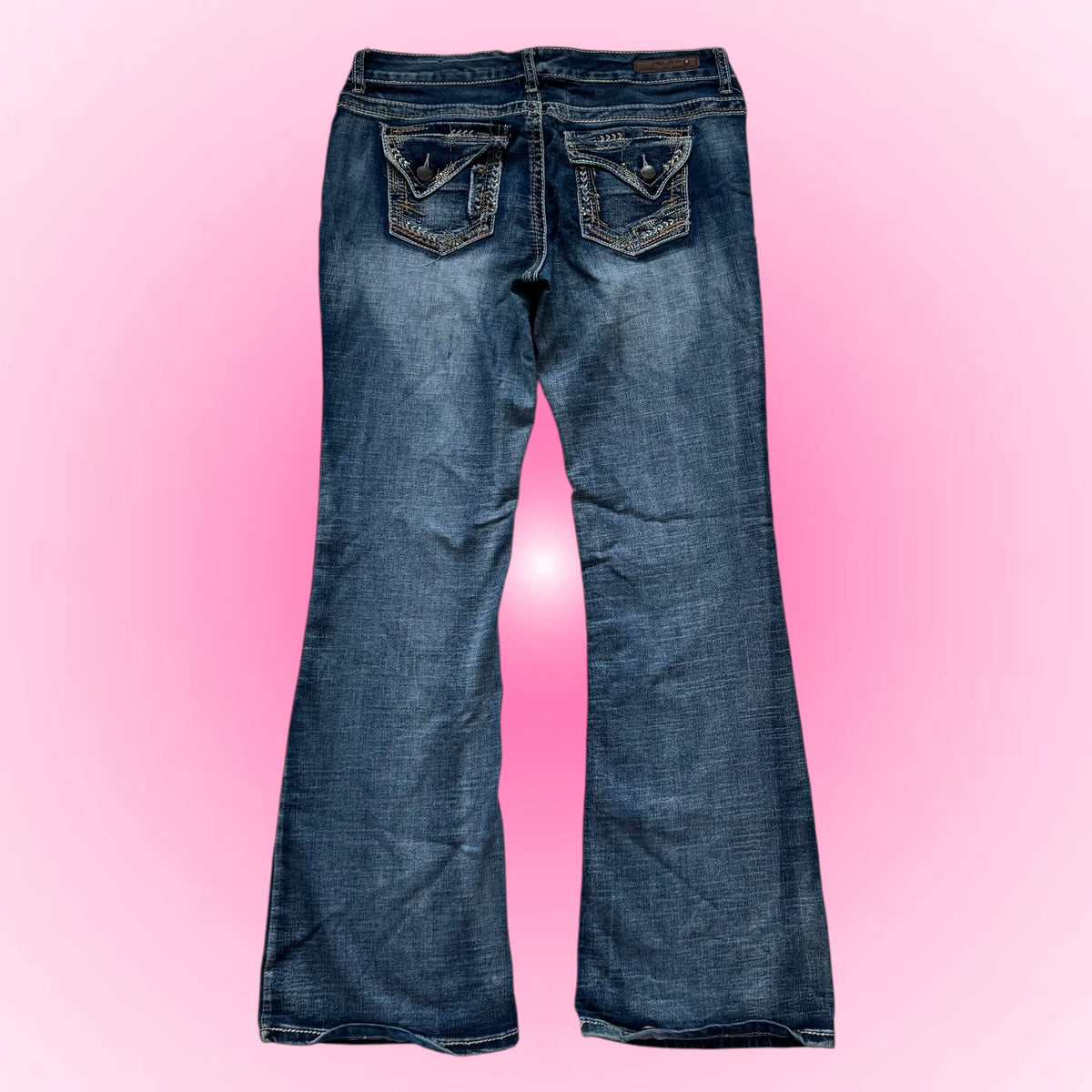 Blue Vintage Low-Rise Flared Jeans (S/M)