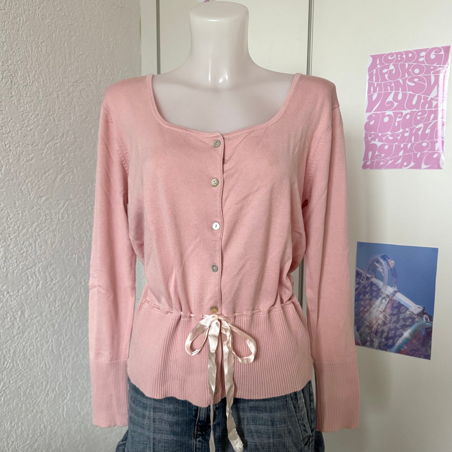 Pink coquette cardigan (L)