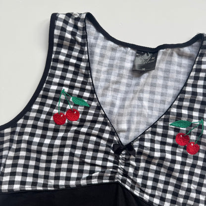 Gingham Cherry Y2K Shirt (M)