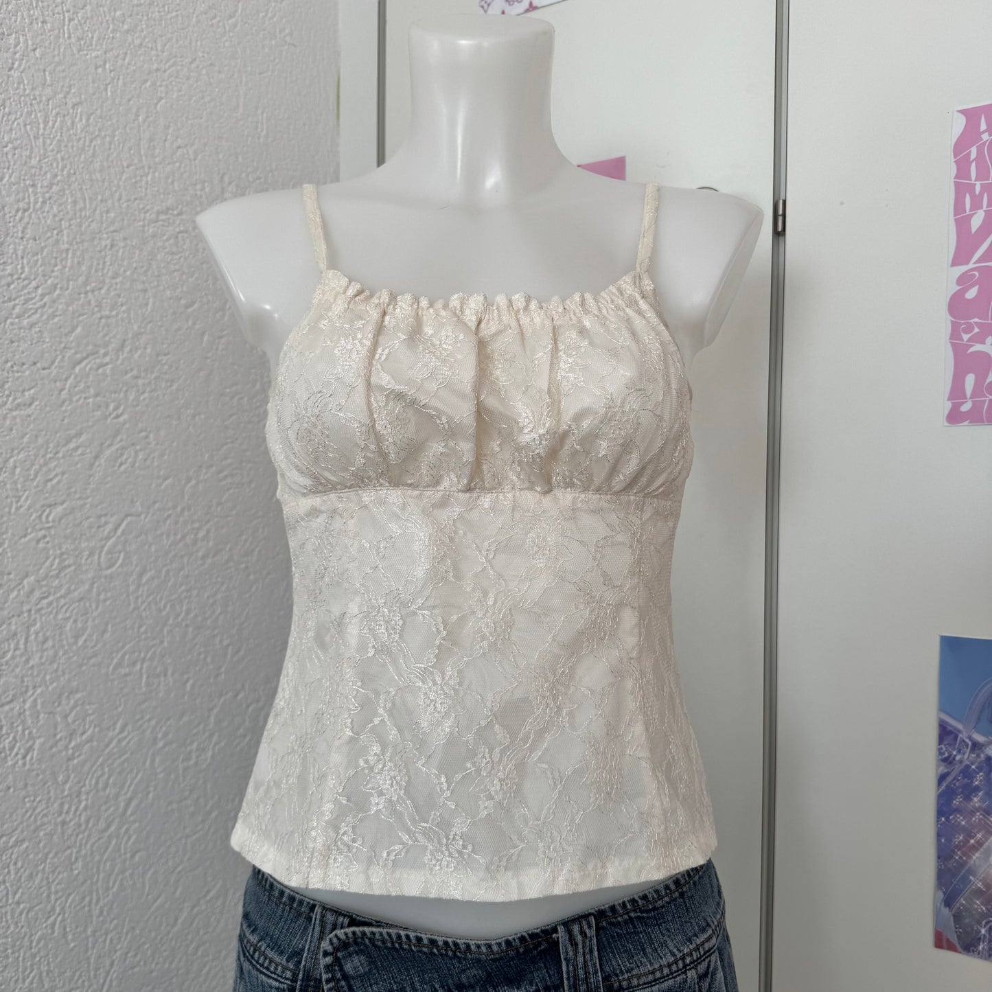 White lace milkmaid top (XS)